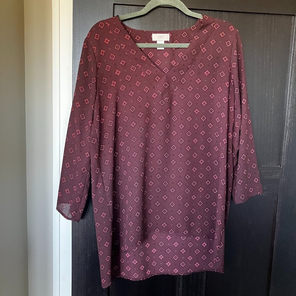 LOFT pattern sheer top